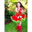 Red Green Pettiskirt with Matching Red Ruffles Tank Tops MR27 